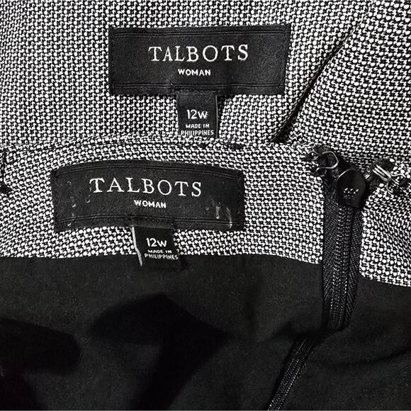Talbots Wool Blend Houndstooth Skirt Blazer Suit Plus Size 12 W - Picture 11 of 14
